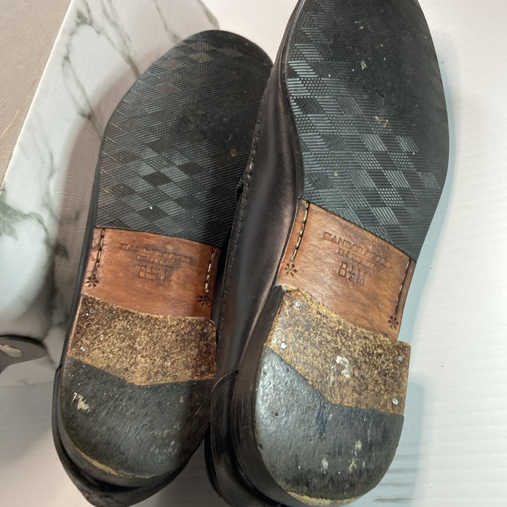 Nordstrom made in Italy black tassle loafers basket weave 8.5 available in brown - Picture 6 of 8